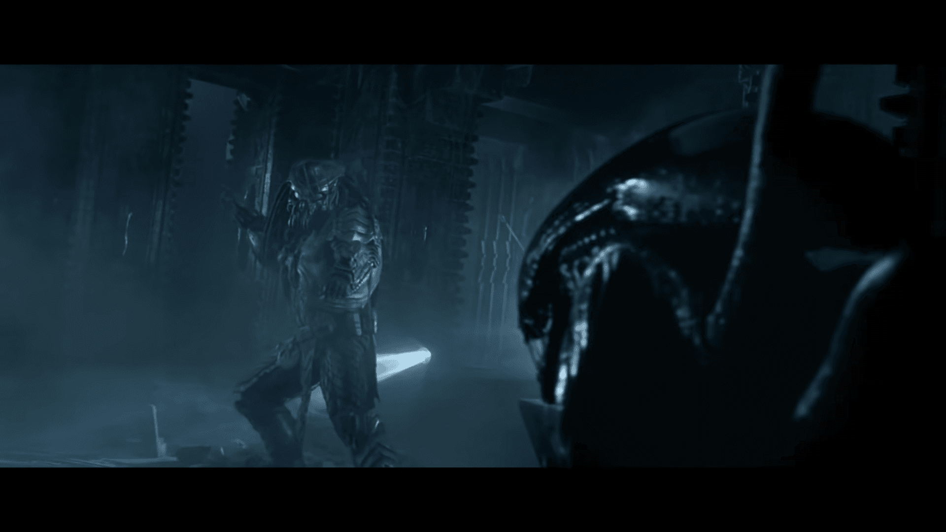 Alien vs Predator battle scene