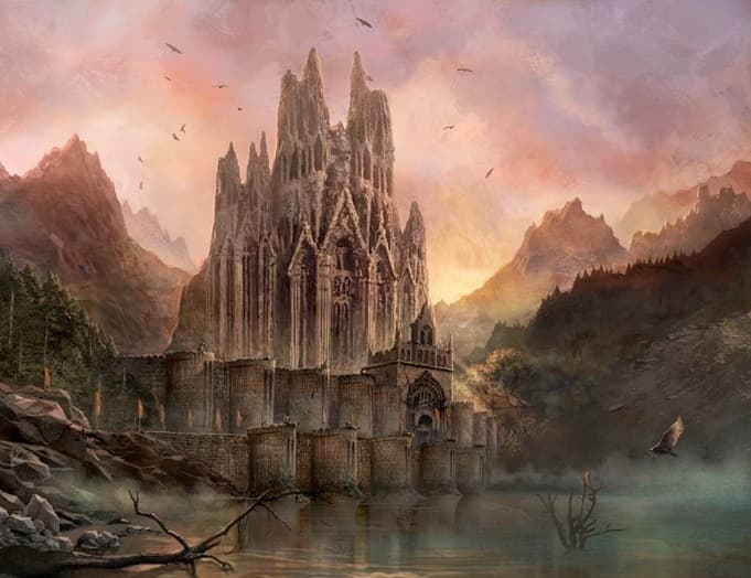 Artist's rendition of Harrenhal during its construction