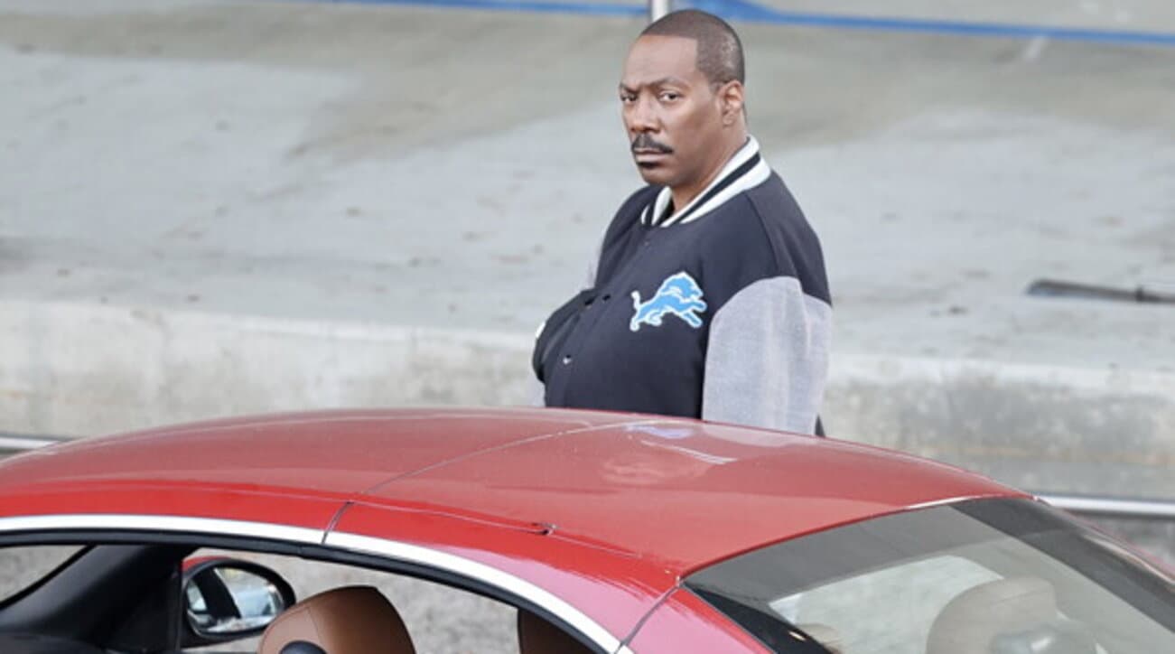 Eddie Murphy on the set of Beverly Hills Cop: Axel F.