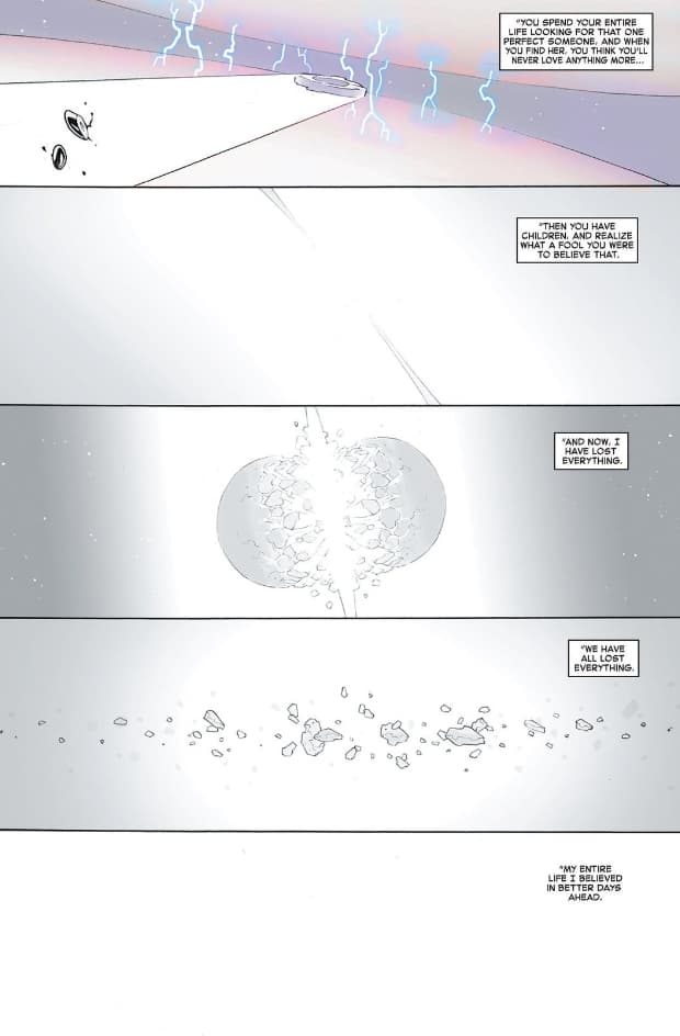 Illustration of collapsing universes from Secret Wars comic