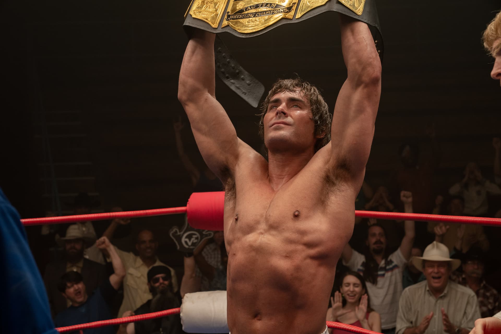 Zac Efron as Kevin Von Erich in The Iron Claw